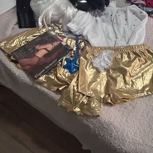 Elegant Gold Women's police Holloween  Set